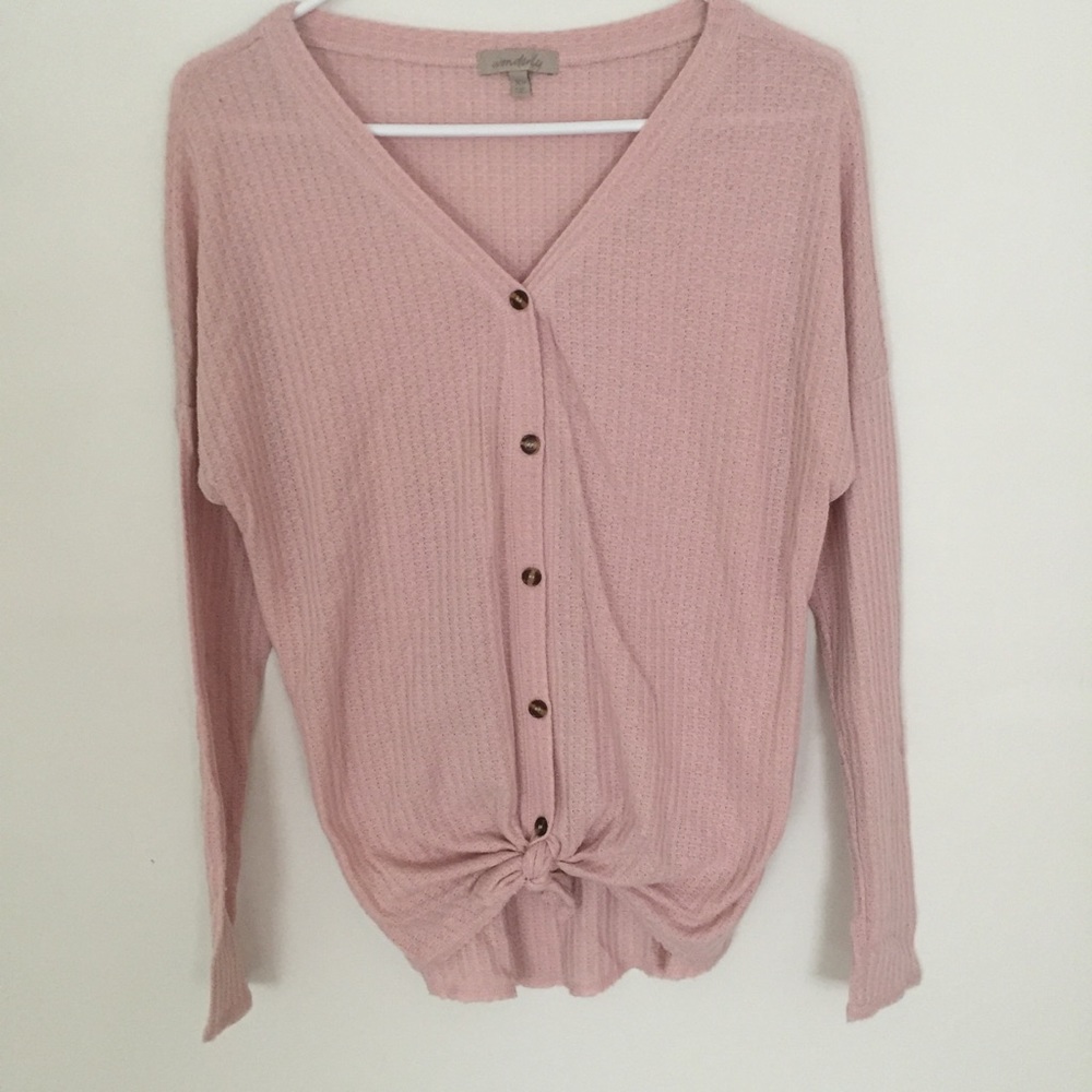 long Sleeve tie front Tee
